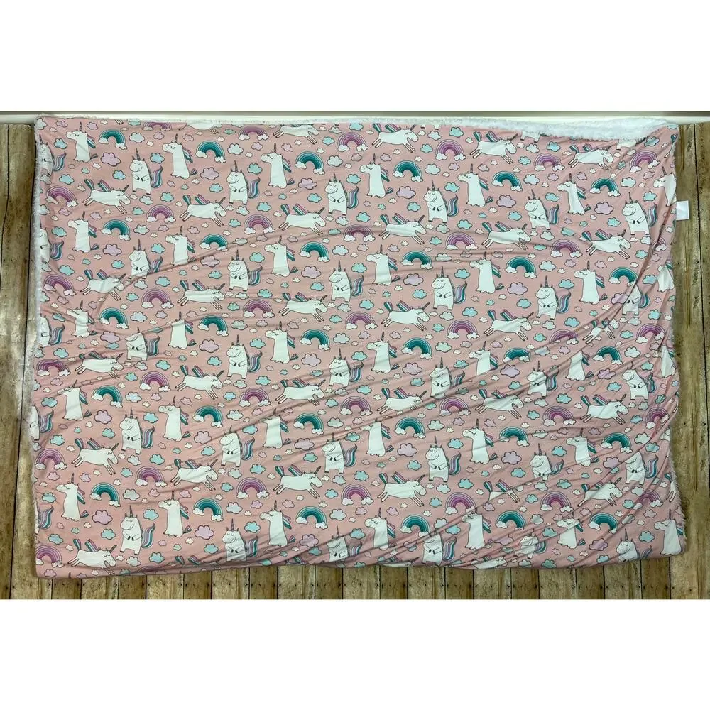 Posh Peanut Olive Unicorn Luxe Plush Patoo Bamboo Blanket 60x40